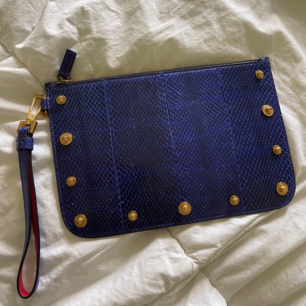 Versace snakeskin clutch